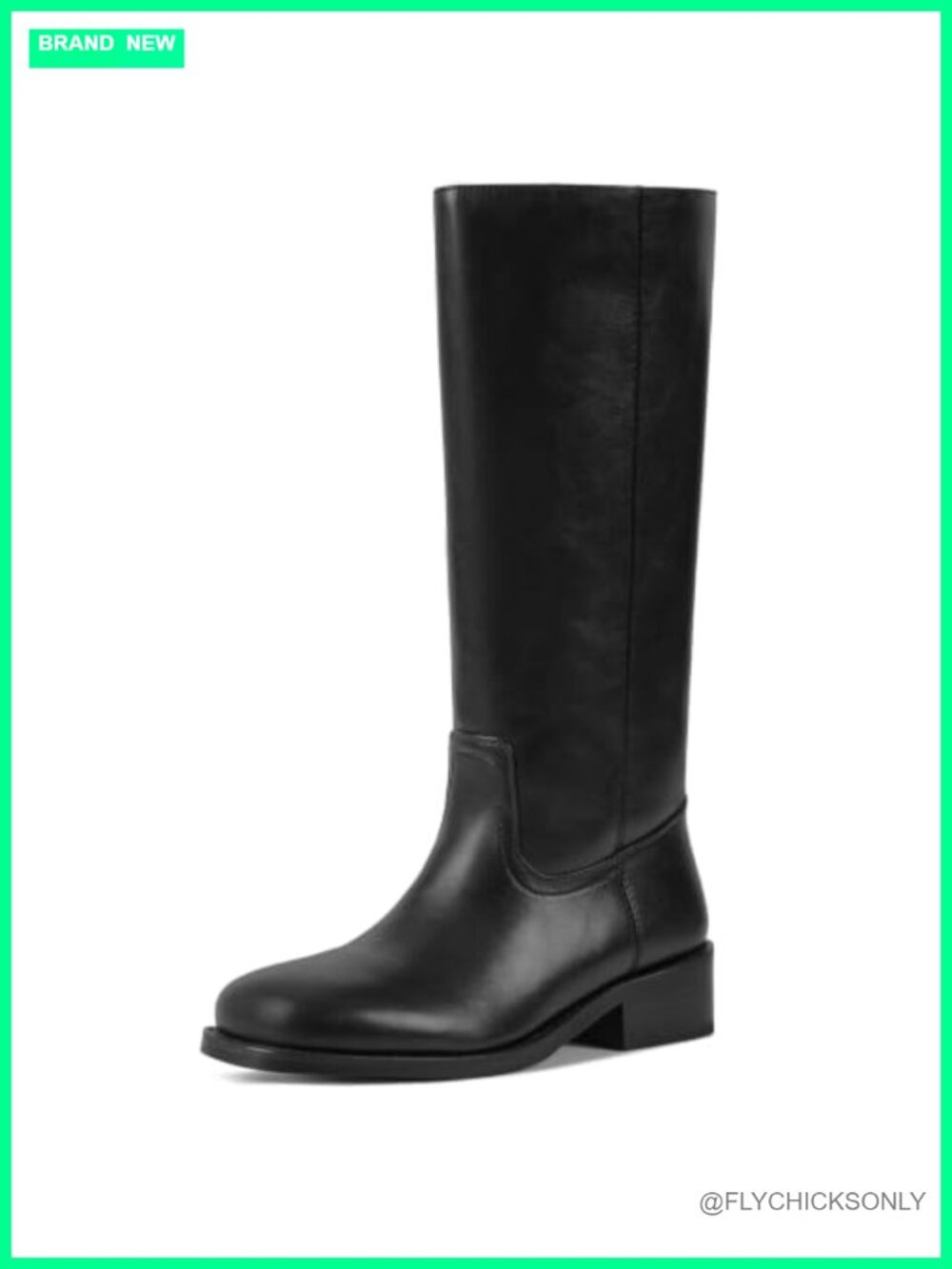 Women's Knee High Wide Calf Boots Chunky Square Heel Platform Pull On
